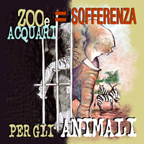 Adesivo: Zoo e acquari = sofferenza per gli animali